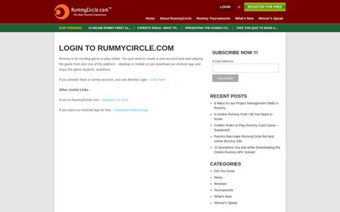 Login to RummyCircle.com | RummyCircle Blog