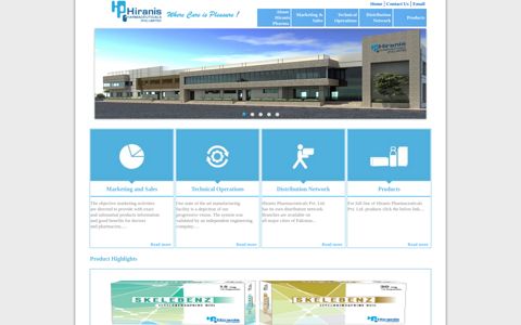 Hiranis Pharmaceuticals Pvt. Ltd. Corporate Website