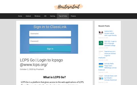 LCPS Go | Login to lcpsgo @www.lcps.org/ - How To Sort Out?