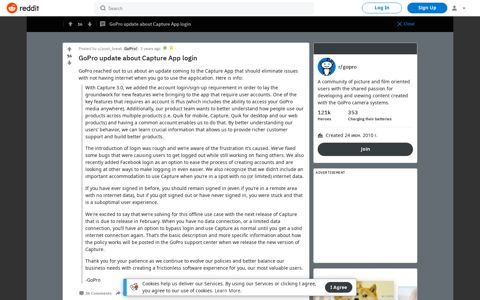 GoPro update about Capture App login : gopro - Reddit
