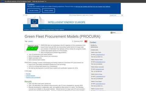 Green Fleet Procurement Models (PROCURA) - European ...