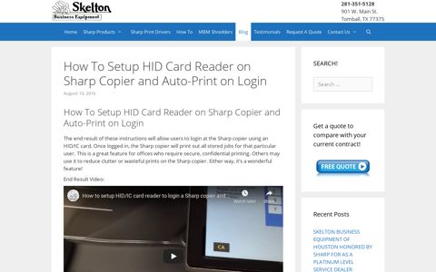 How To Setup HID Card Reader on Sharp Copier for Login ...