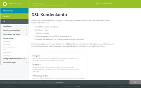 DSL Kundenkonto - fonial