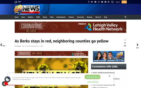 As Berks stays in red, neighboring counties go yellow ...