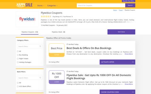 Flywidus Coupons | Flat Rs 800 OFF On Flight & Hotel Booking