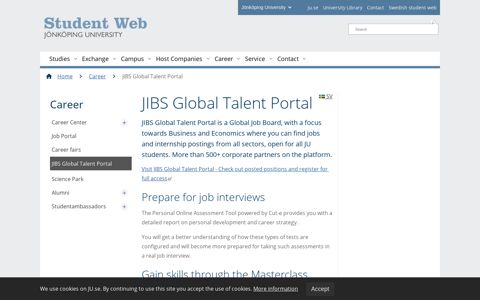 JIBS Global Talent Portal - Career - Jönköping University