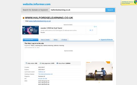 halfordselearning.co.uk at WI. The Hub: Log in to the site