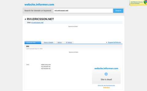 rvi.ericsson.net at Website Informer. RVI. Visit RVI Ericsson.