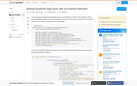 Making facebook login work with an Android Webview - Stack ...