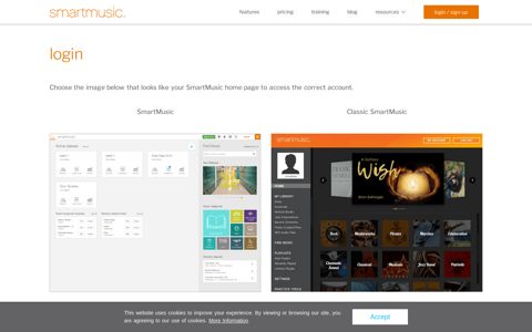 Login to the New or Classic Versions of ... - SmartMusic
