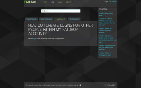 How do I create logins for other people within my ... - FATdrop