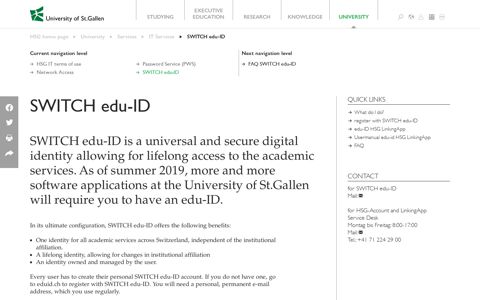 SWITCH edu-ID | University | University of St.Gallen