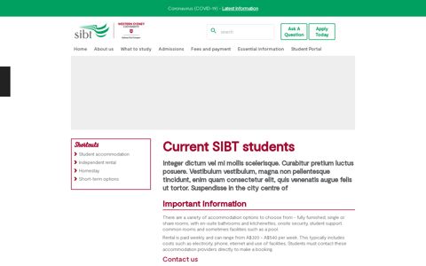 Current students - Current students - SIBT