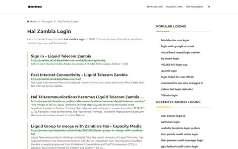 Hai Zambia Login ❤️ One Click Access