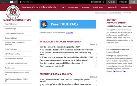 ParentVUE StudentVUE / ParentVUE FAQs