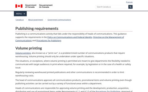 Publishing requirements - Canada.ca