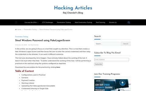 Steal Windows Password using FakeLogonScreen