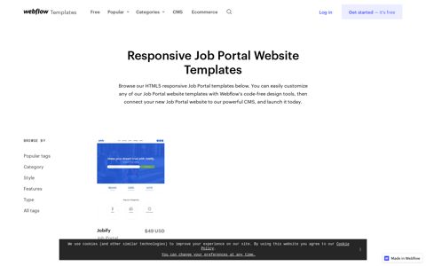 Job Portal Website Templates Available at Webflow