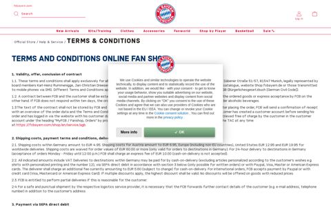 Terms and Conditions | Official FC Bayern Online Store