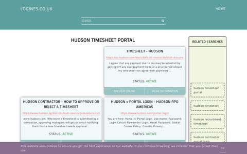 hudson timesheet portal - General Information about Login