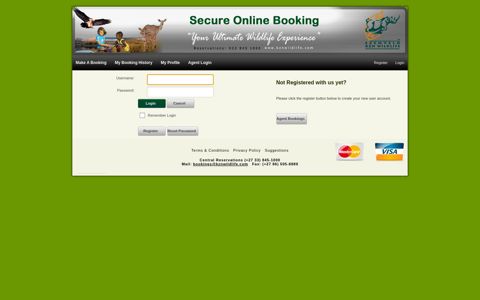 Login to Bookings - KZNWildLife Accommodation Bookings