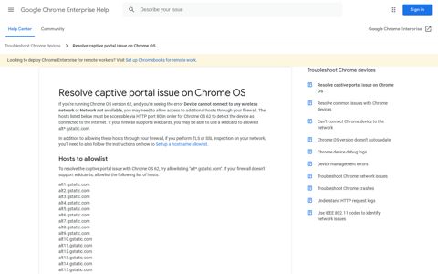 Resolve captive portal issue on Chrome OS - Google Support