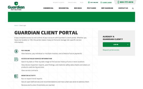 Guardian Client Portal | Guardian Pest Solutions