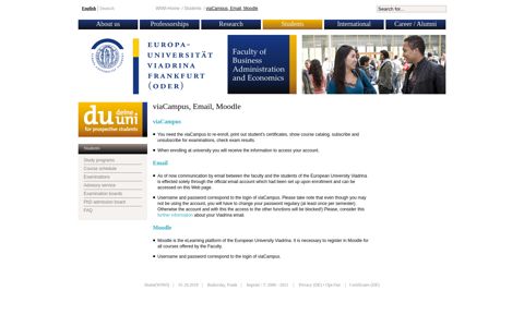 viaCampus, Email, Moodle • Faculty of Business ...