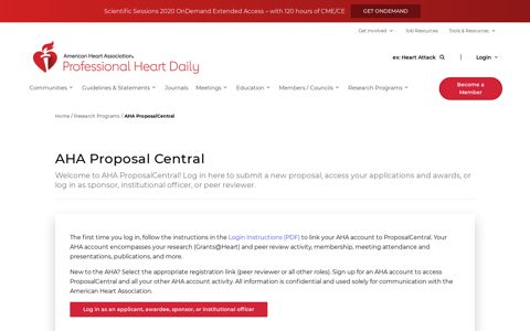 AHA ProposalCentral - Professional Heart Daily | American ...