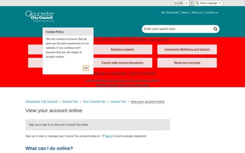 View your account online - Gloucester City Council