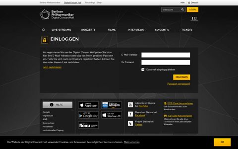 Einloggen - Die Digital Concert Hall der Berliner Philharmoniker