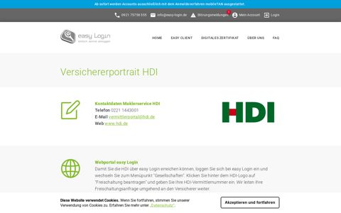 Versichererportrait HDI | easy Login