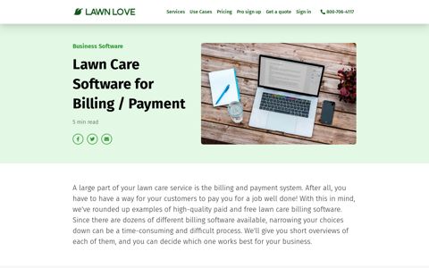 Lawn Care Software for Billing / Payment - Lawn Love