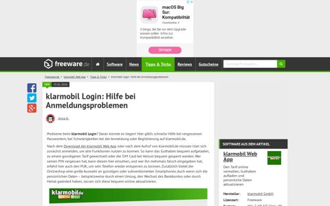 klarmobil Login: Hilfe bei Anmeldungsproblemen | Freeware.de