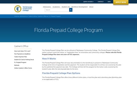 FL Prepaid Program - Tallahassee Community College