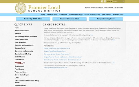 Campus Portal - Frontier Local School District