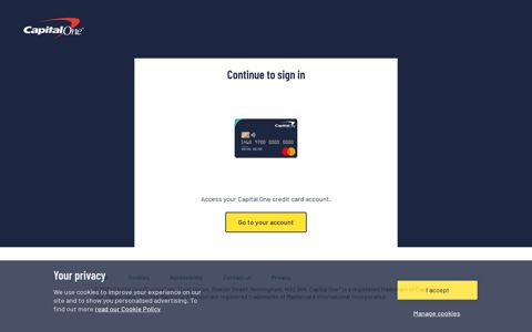 Continue to sign in - Capital One Credit Cards UK