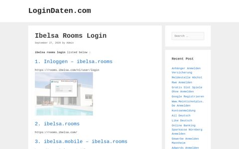 Ibelsa Rooms - Inloggen - Ibelsa.Rooms - LoginDaten.com