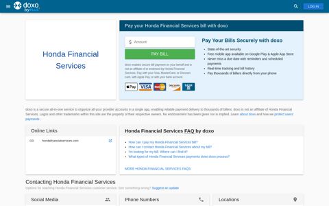 Honda Financial Services | Pay Your Bill Online | doxo.com