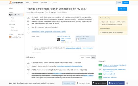 How do i implement 'sign in with google' on my site? - Stack ...