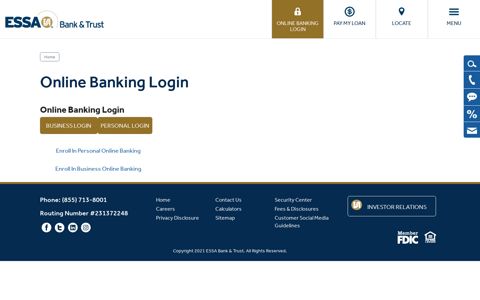 Online Banking Login | ESSA Bank & Trust
