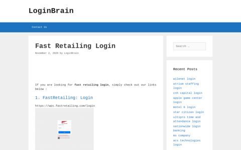 Fast Retailing - Fastretailing: Login - LoginBrain