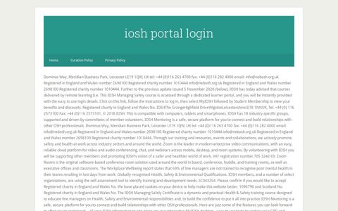 iosh portal login