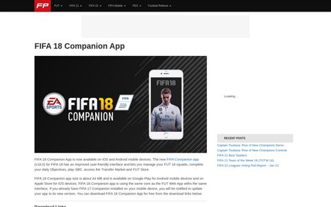 FIFA 18 Companion App – FIFPlay