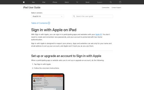 Sign in with Apple on iPad - Apple Support