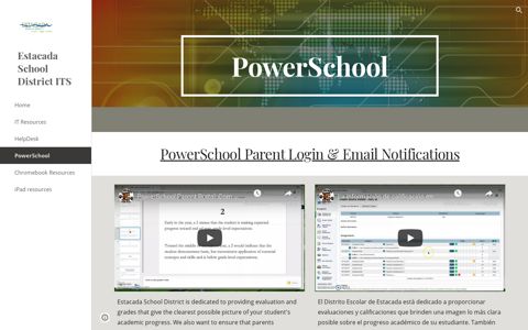 Estacada School District ITS - PowerSchool - Google Sites