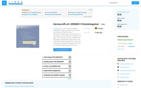 Visit Hermes.bfh.ch - Microsoft Exchange - Outlook Web Access.