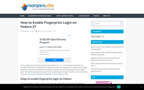How to enable Fingerprint Login on Fedora 27 - Manjaro.site