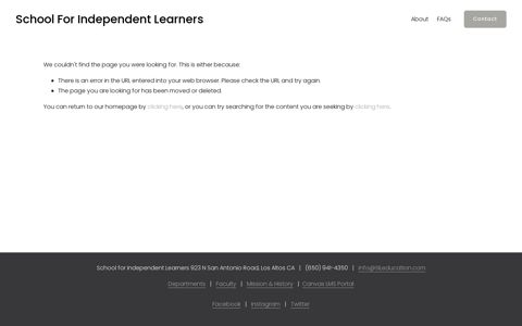 Canvas LMS Portal — School for Independent Learners