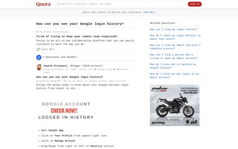 How to see your Google login history - Quora